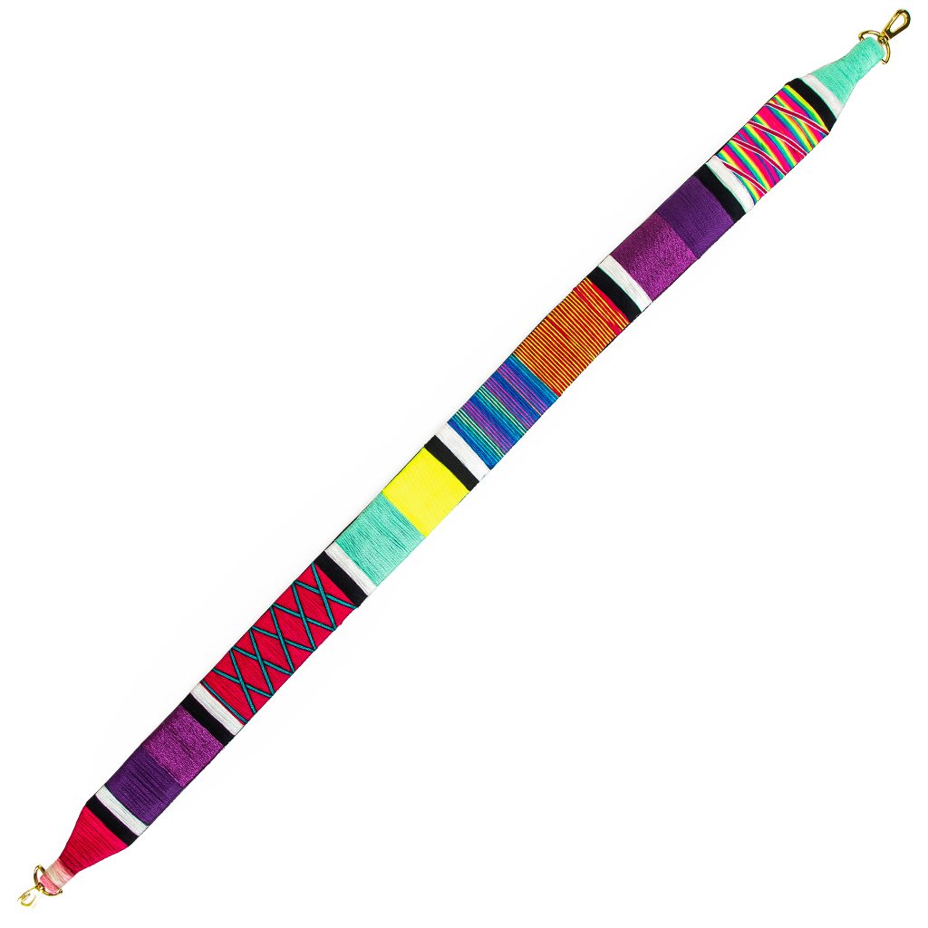 Multicolor shoulder strap PENNY LONG SHOULDER STRAP MULTICOLOR LE POM POM