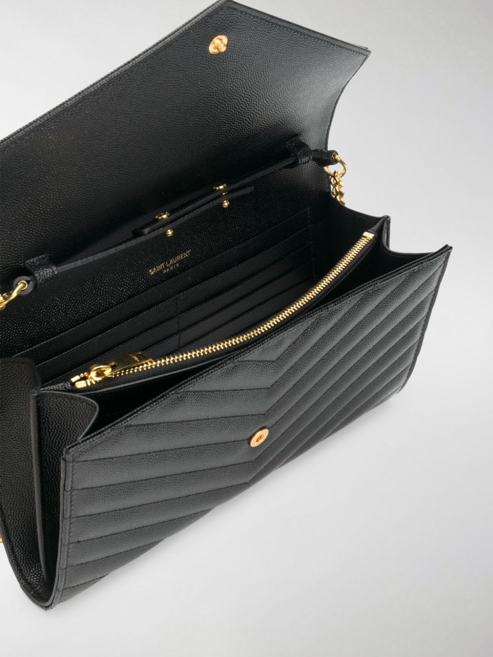 Black leather Envelope chain crossbody bag