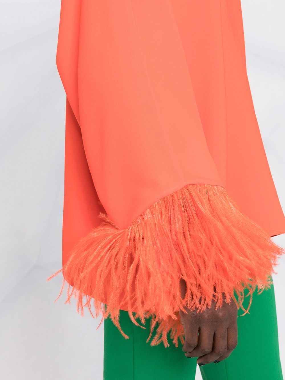 Silk feather-embellished blouse XB3AE6U01MM O21 VALENTINO GARAVANI