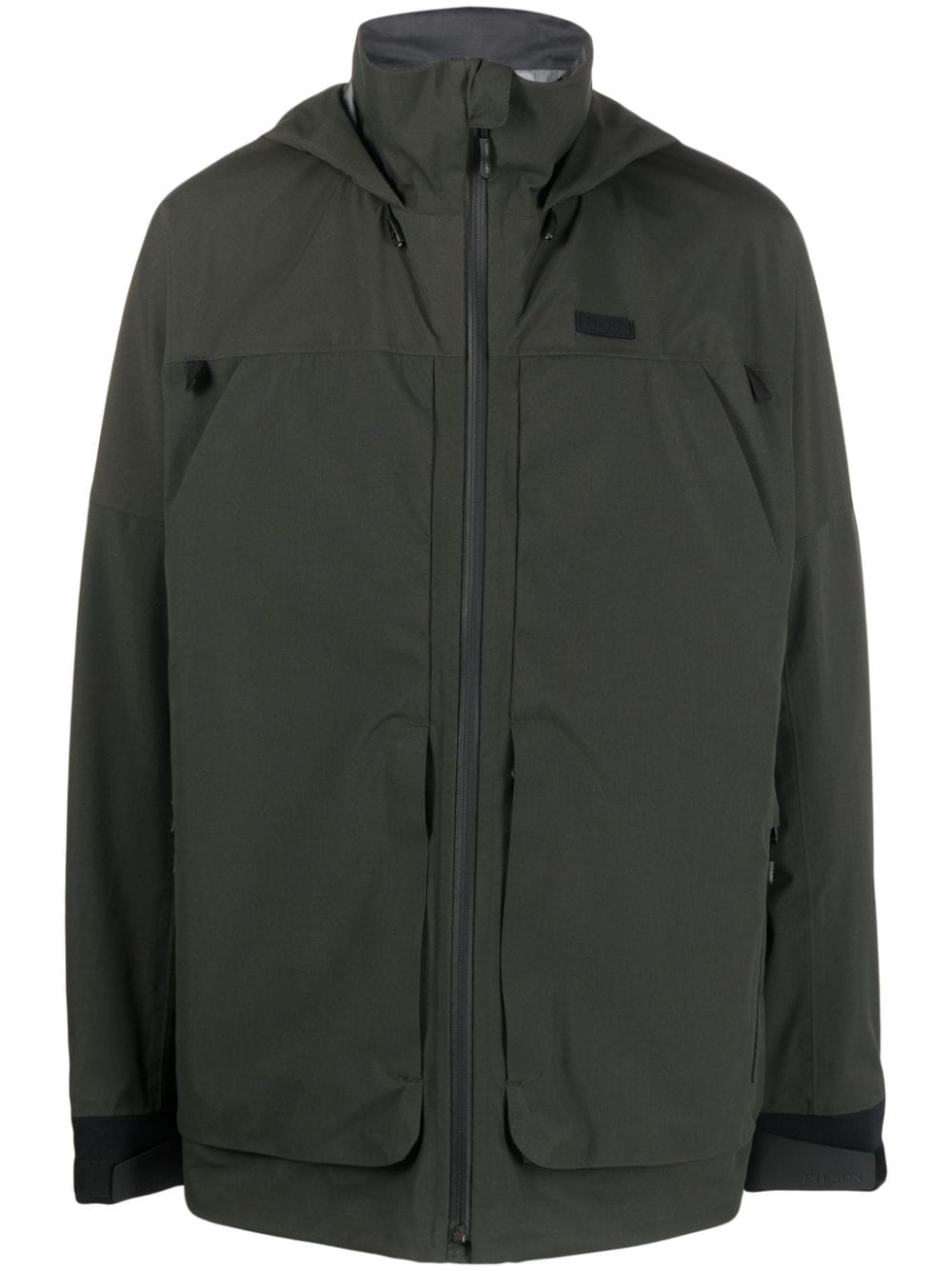 Zip-up padded hooded jacket