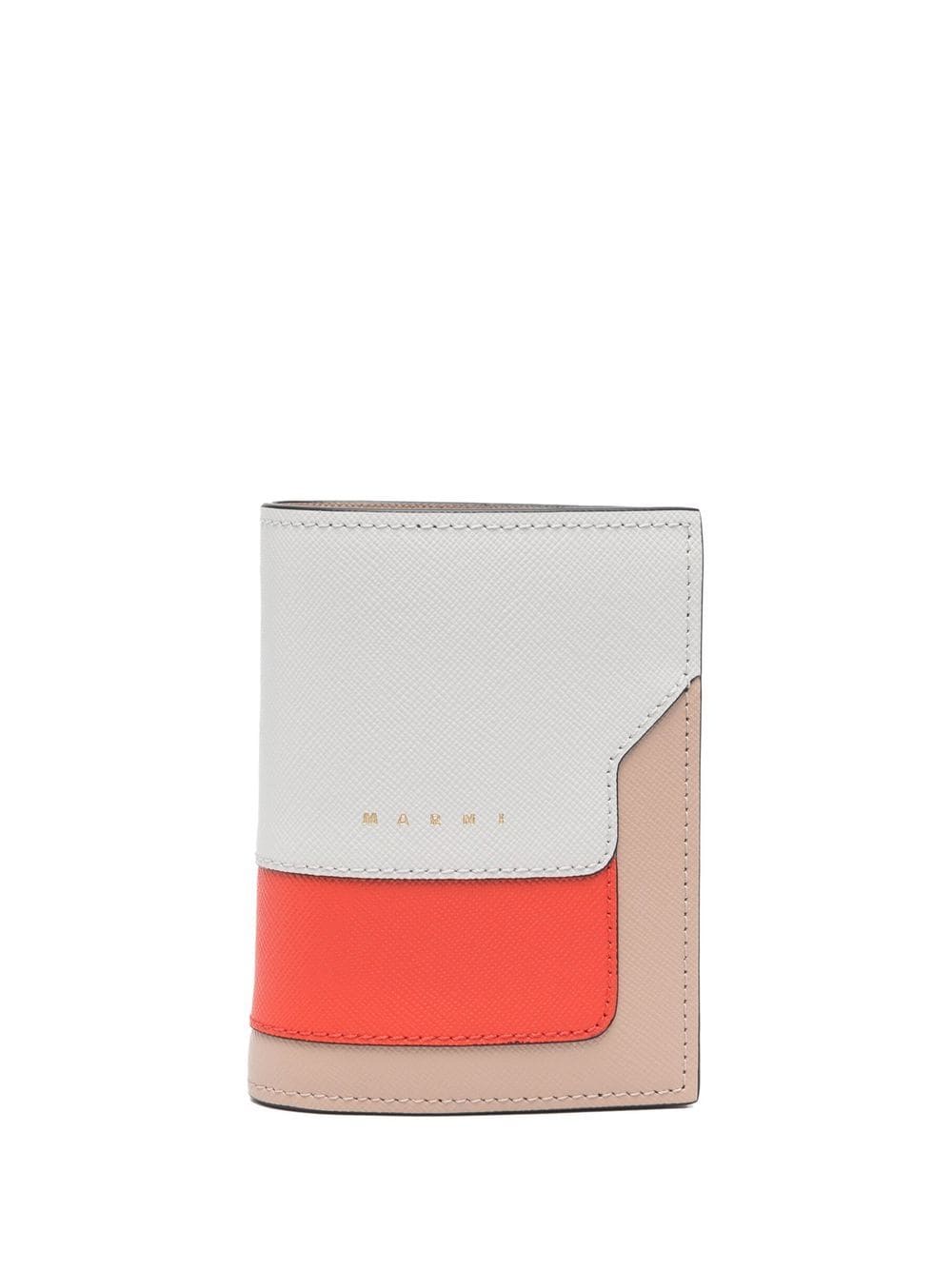 Colour-block leather wallet