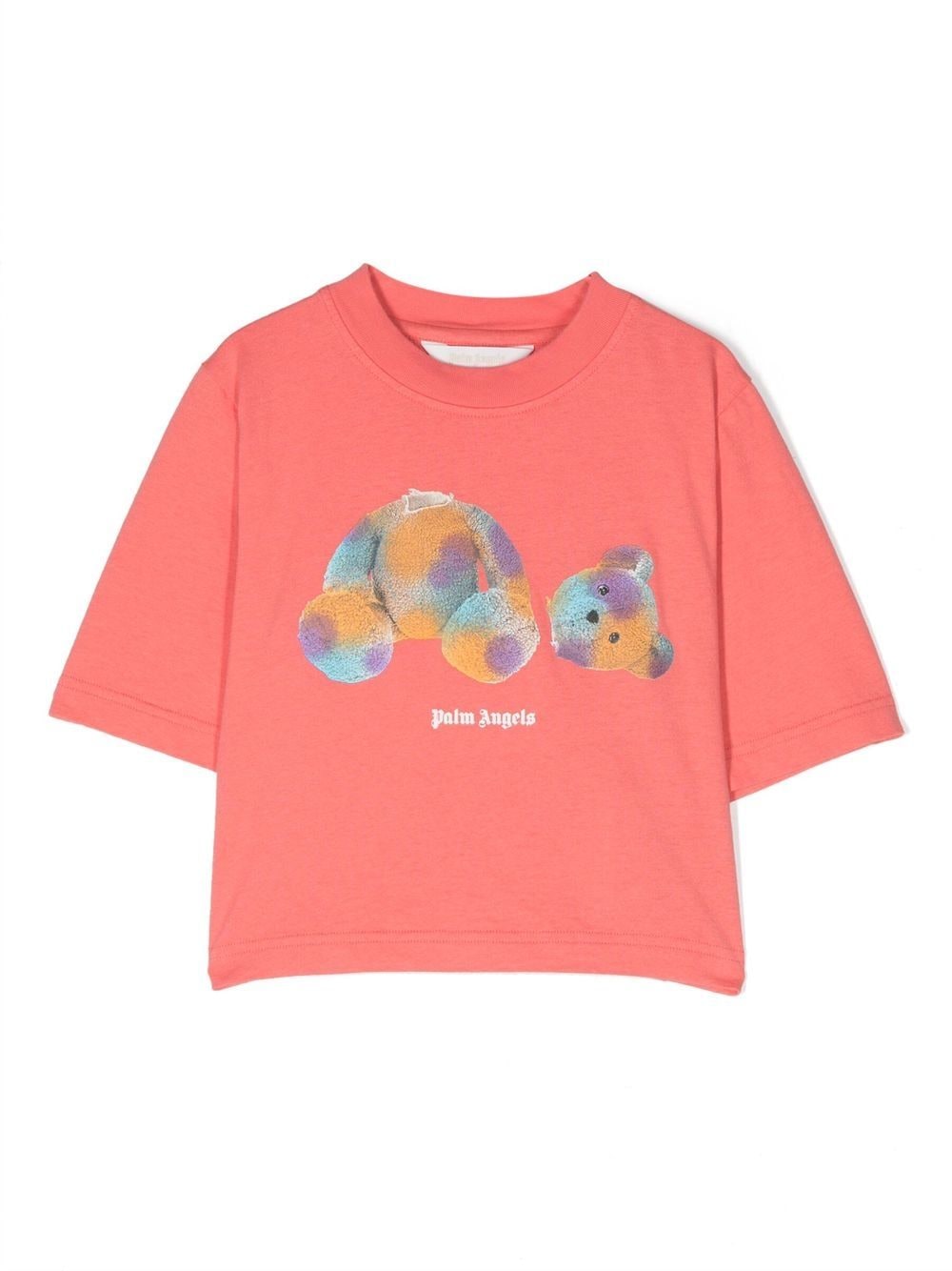 Teddy Bear-print cropped T-shirt