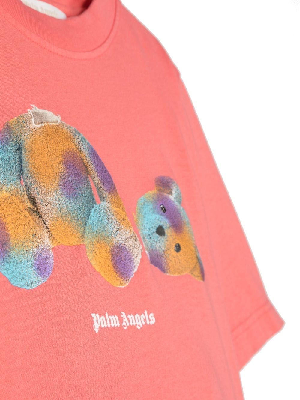 Teddy Bear-print cropped T-shirt