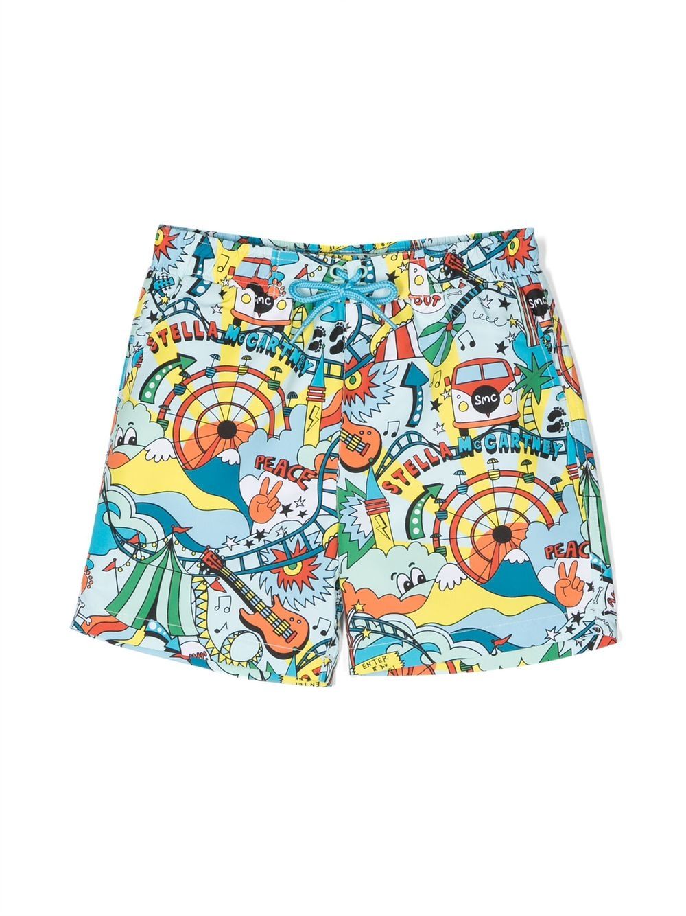 Graphic-print swim shorts