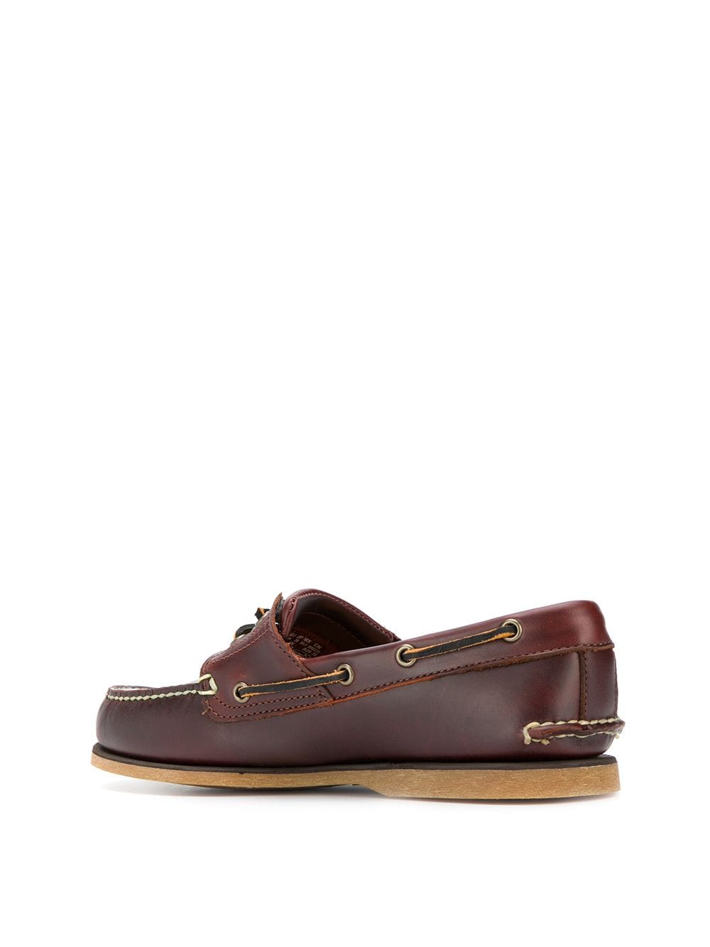 Brown leather and rubber classic boat shoes