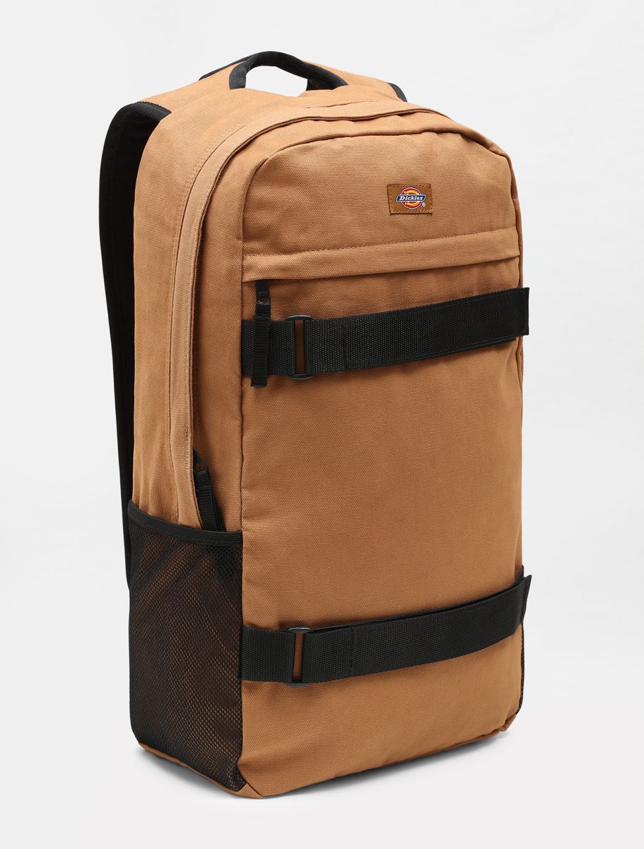 Brown cotton canvas backpack plus