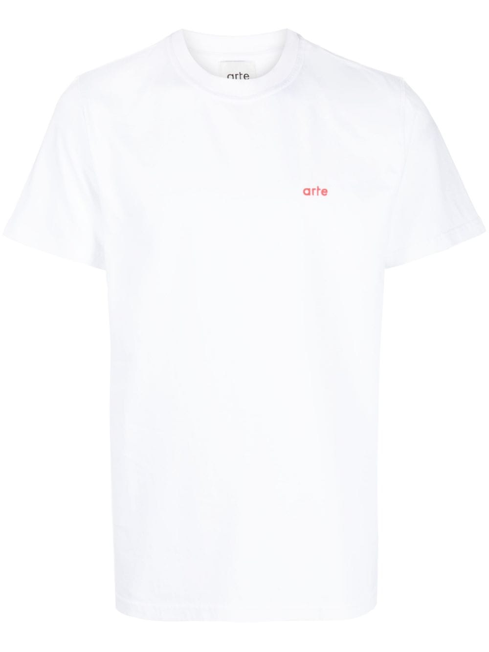 White/orange logo-print cotton T-shirt
