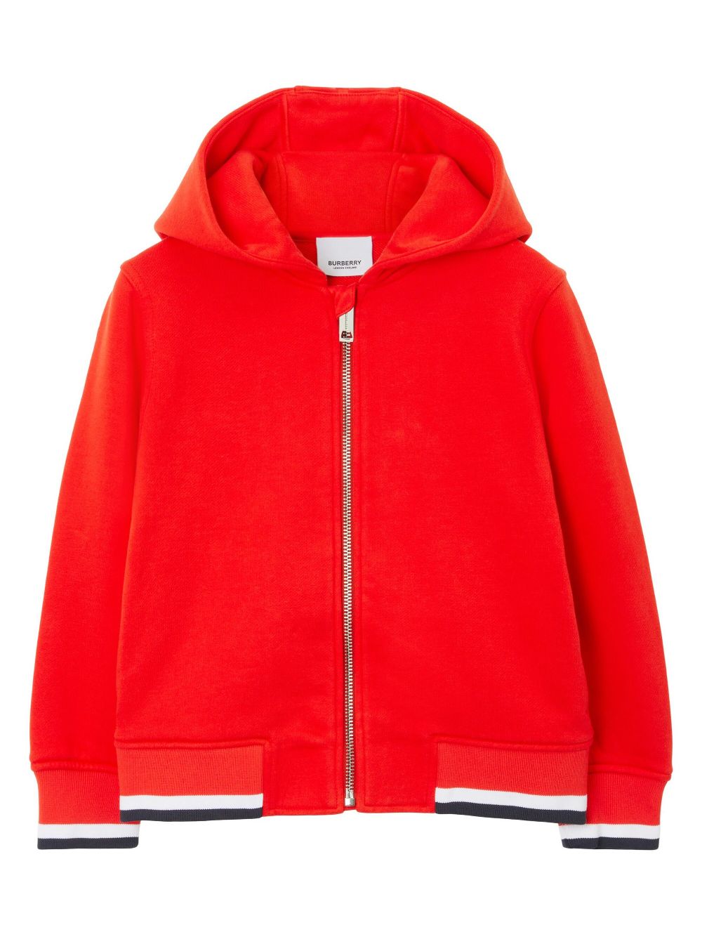 College-print zipped cotton hoodie