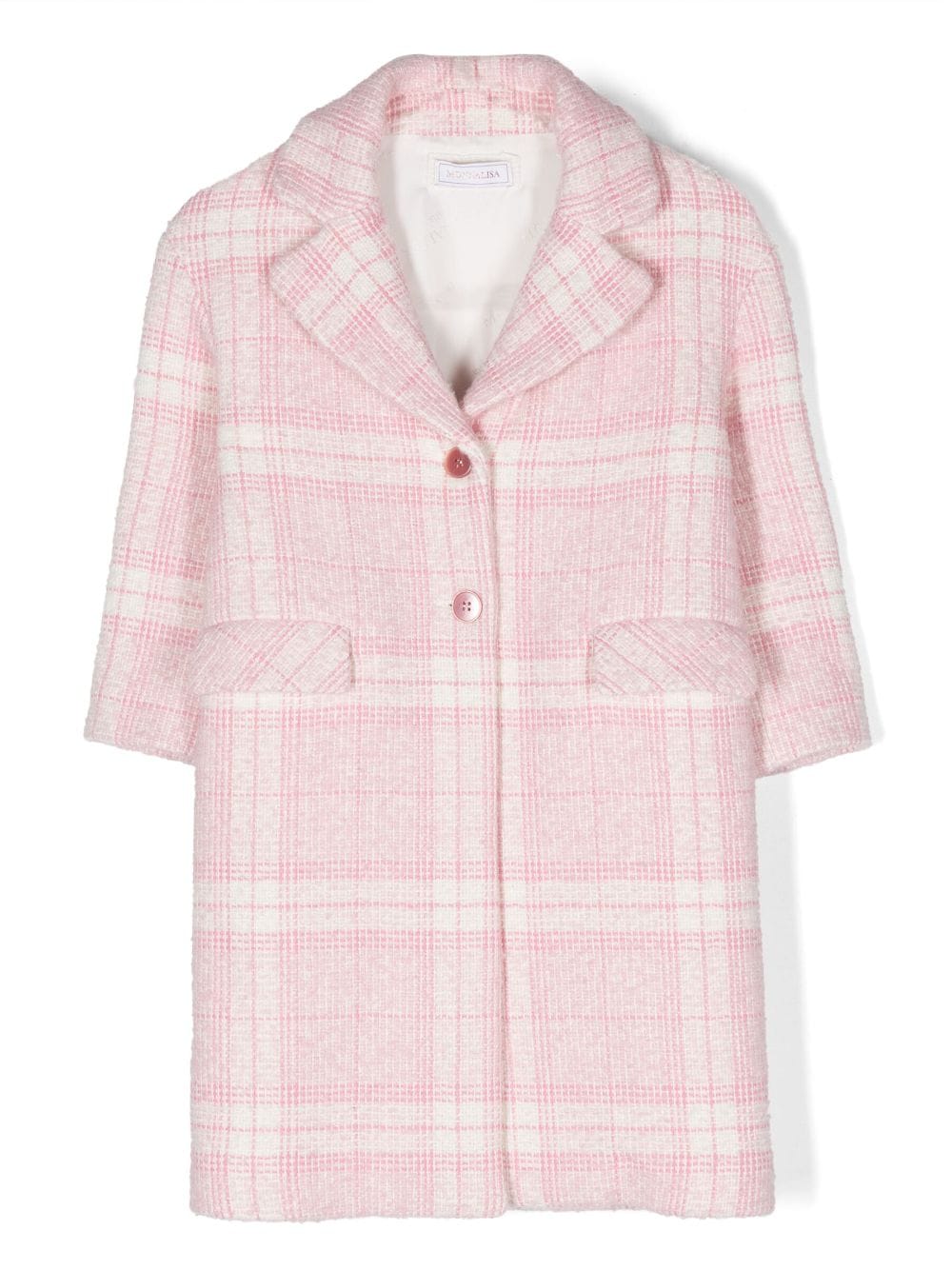 Plaid-check cotton coat