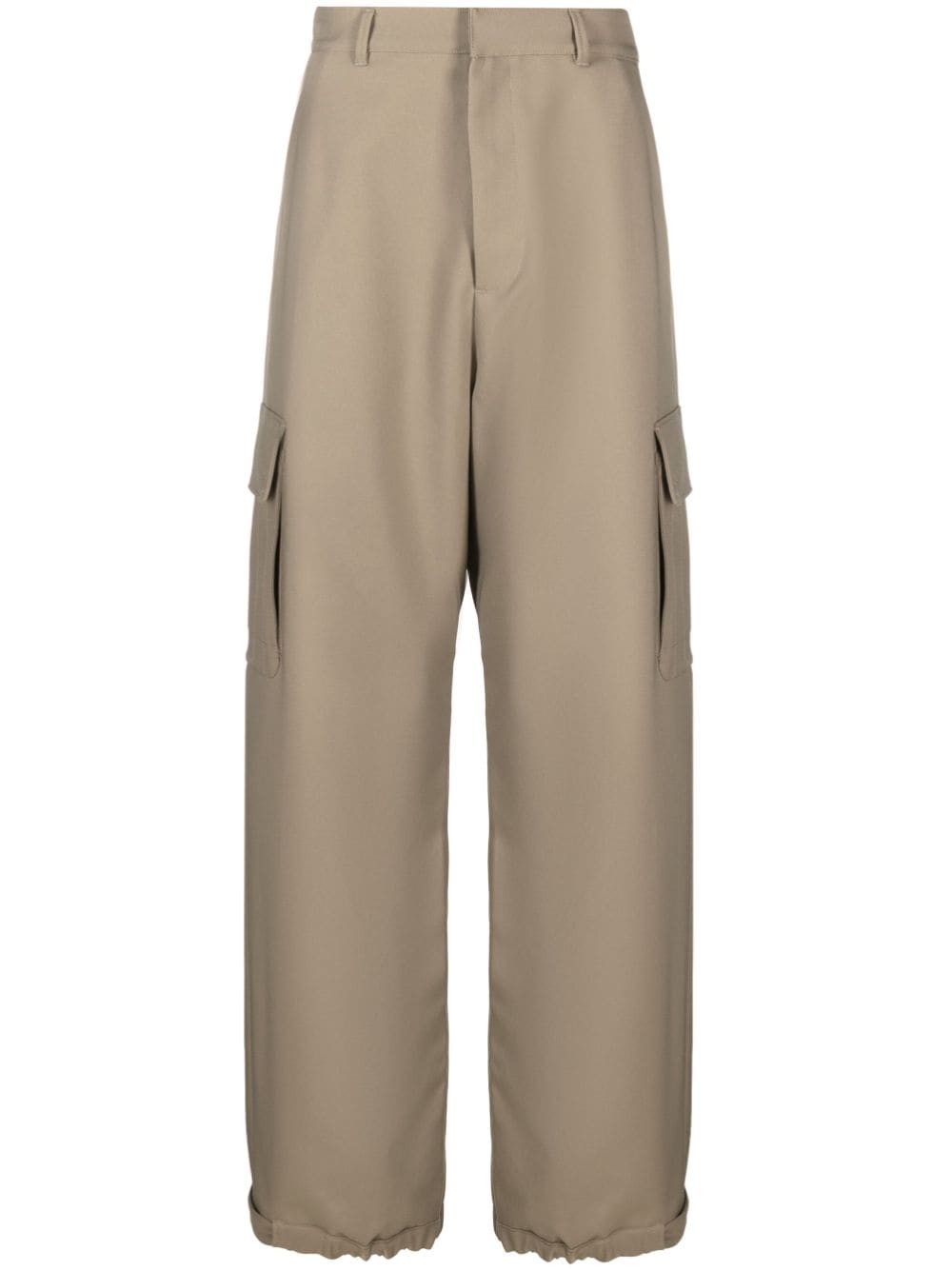 Ow Emb Drill wide-leg cargo trousers