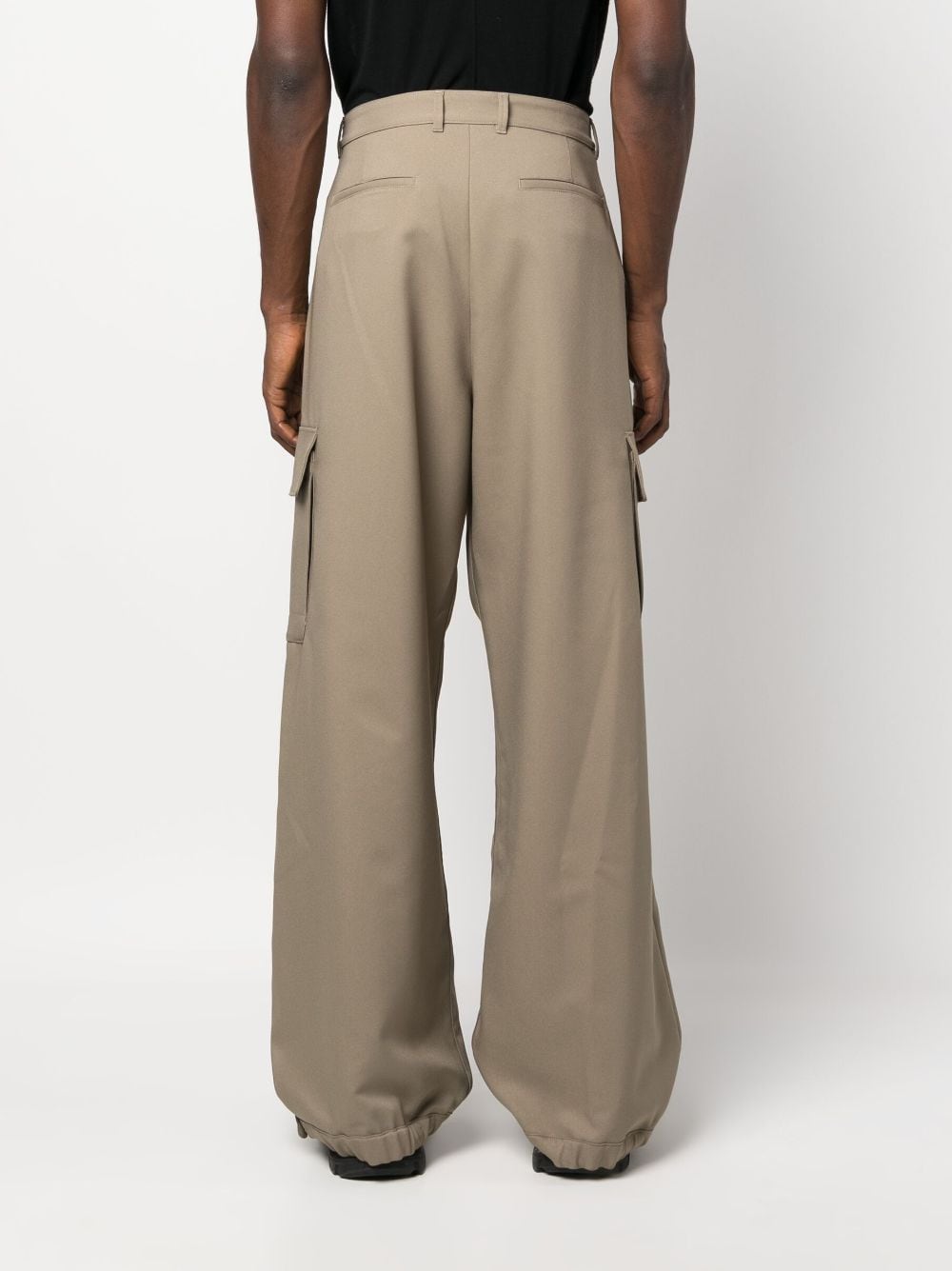 Ow Emb Drill wide-leg cargo trousers