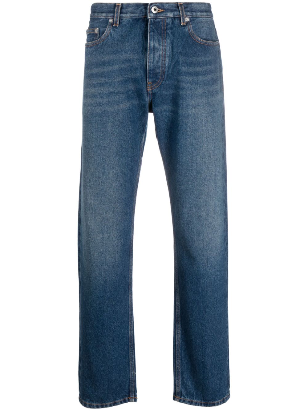 Stonewashed straight-leg jeans