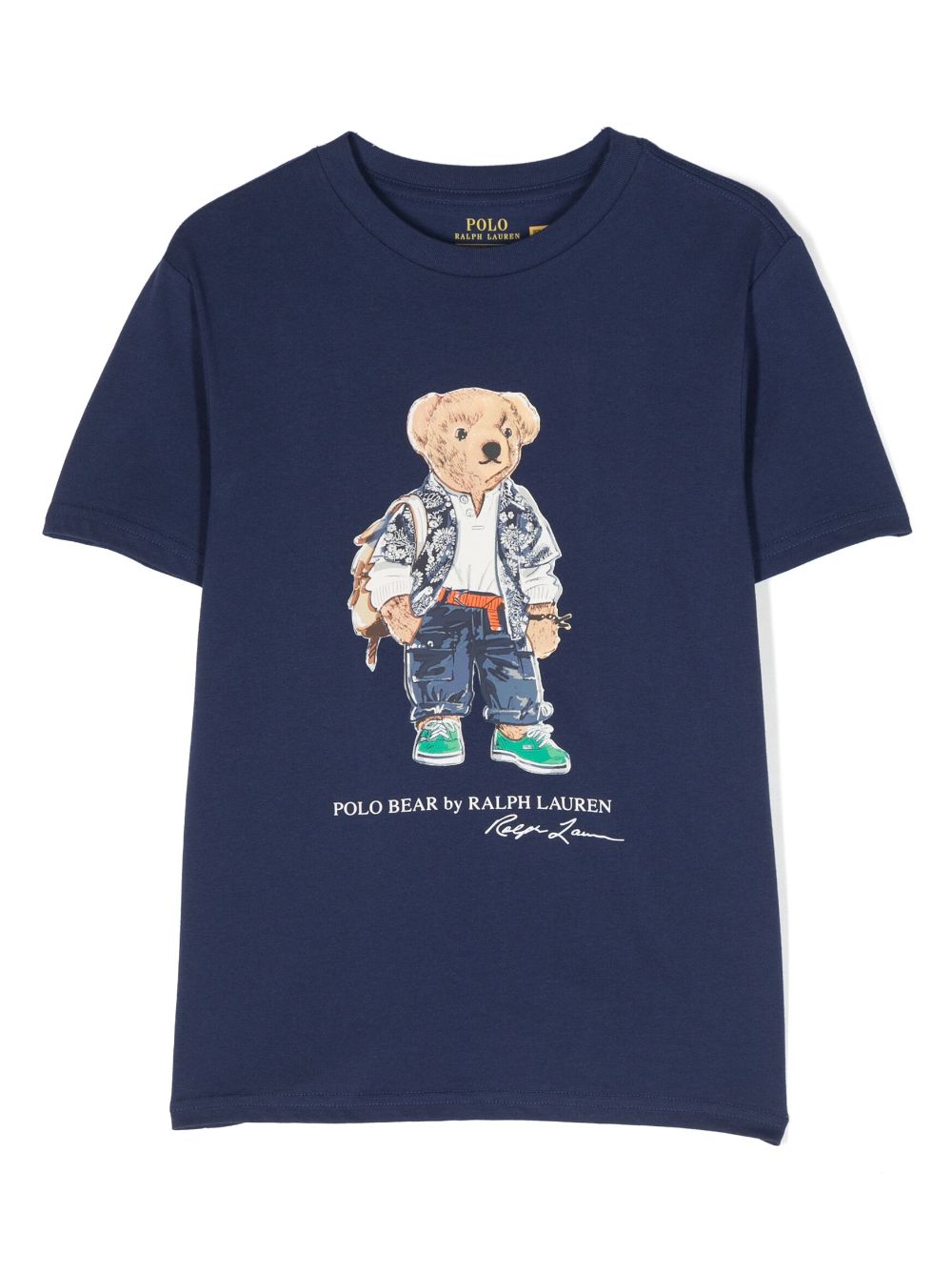 Bear-motif cotton T-shirt