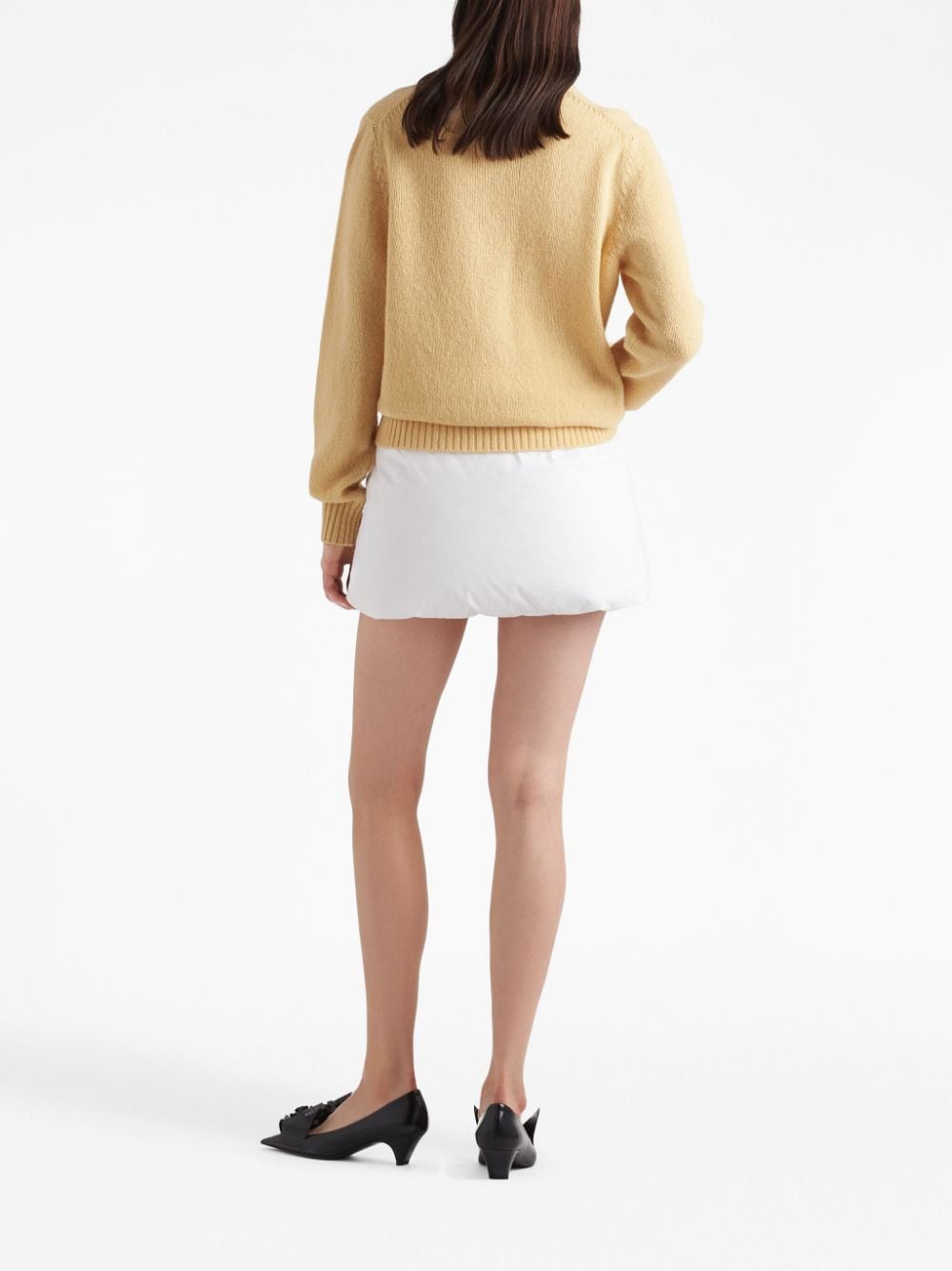 Padded cotton miniskirt