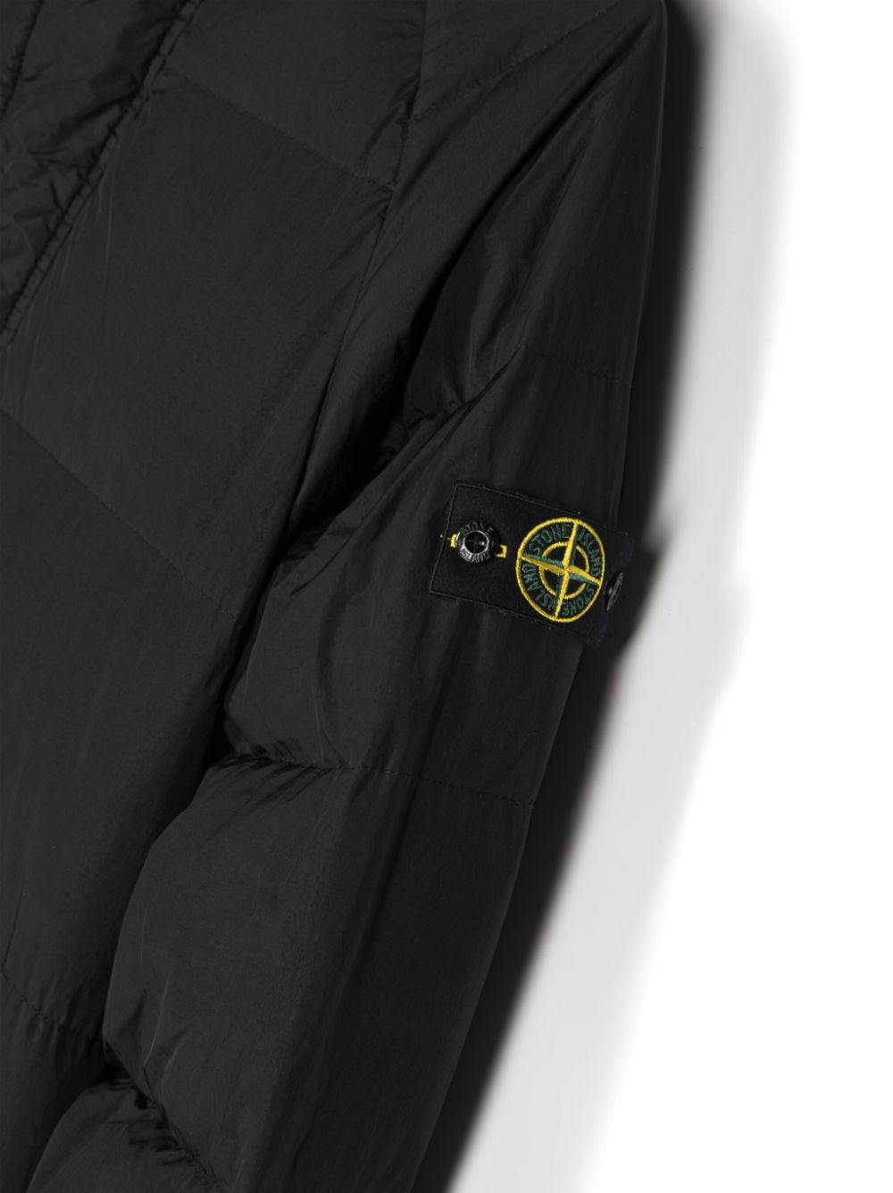 Black Compass-motif padded coat