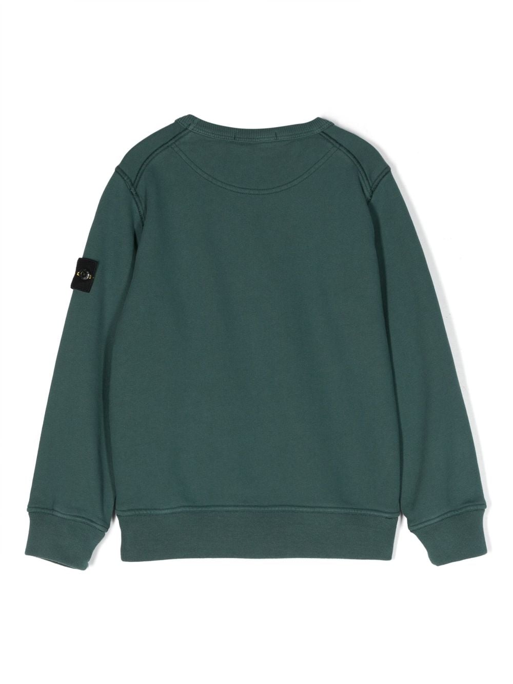 Green Compass-badge cotton sweatshirt <BR/>