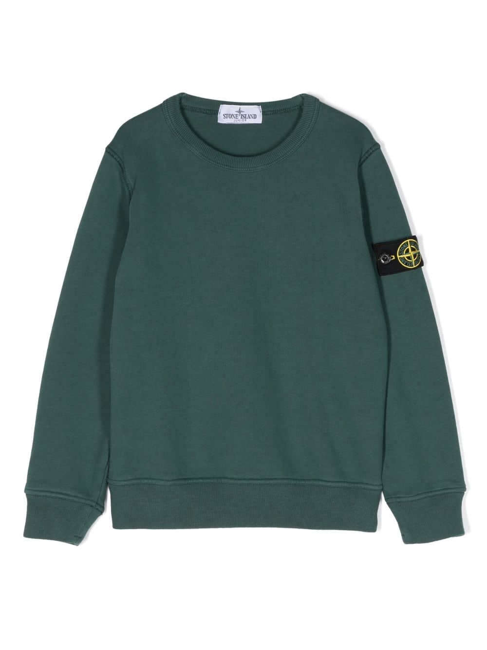Green Compass-badge cotton sweatshirt <BR/>