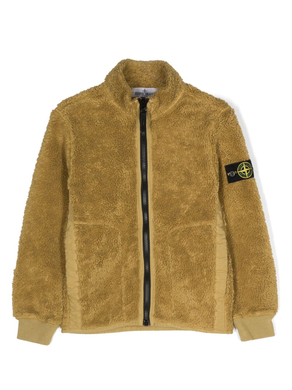 Green Compass-patch Sherpa jacket