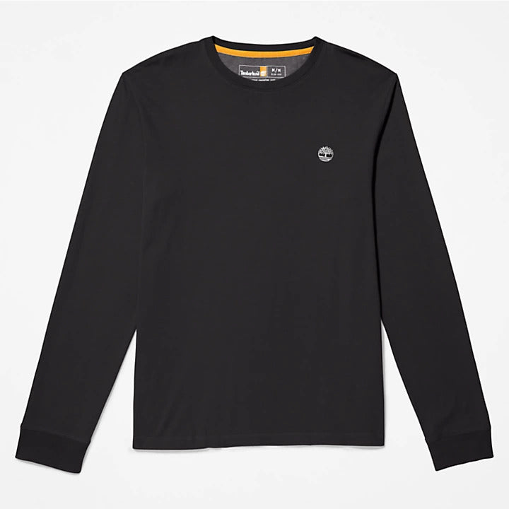 Black long-sleeved T-shirt with logo