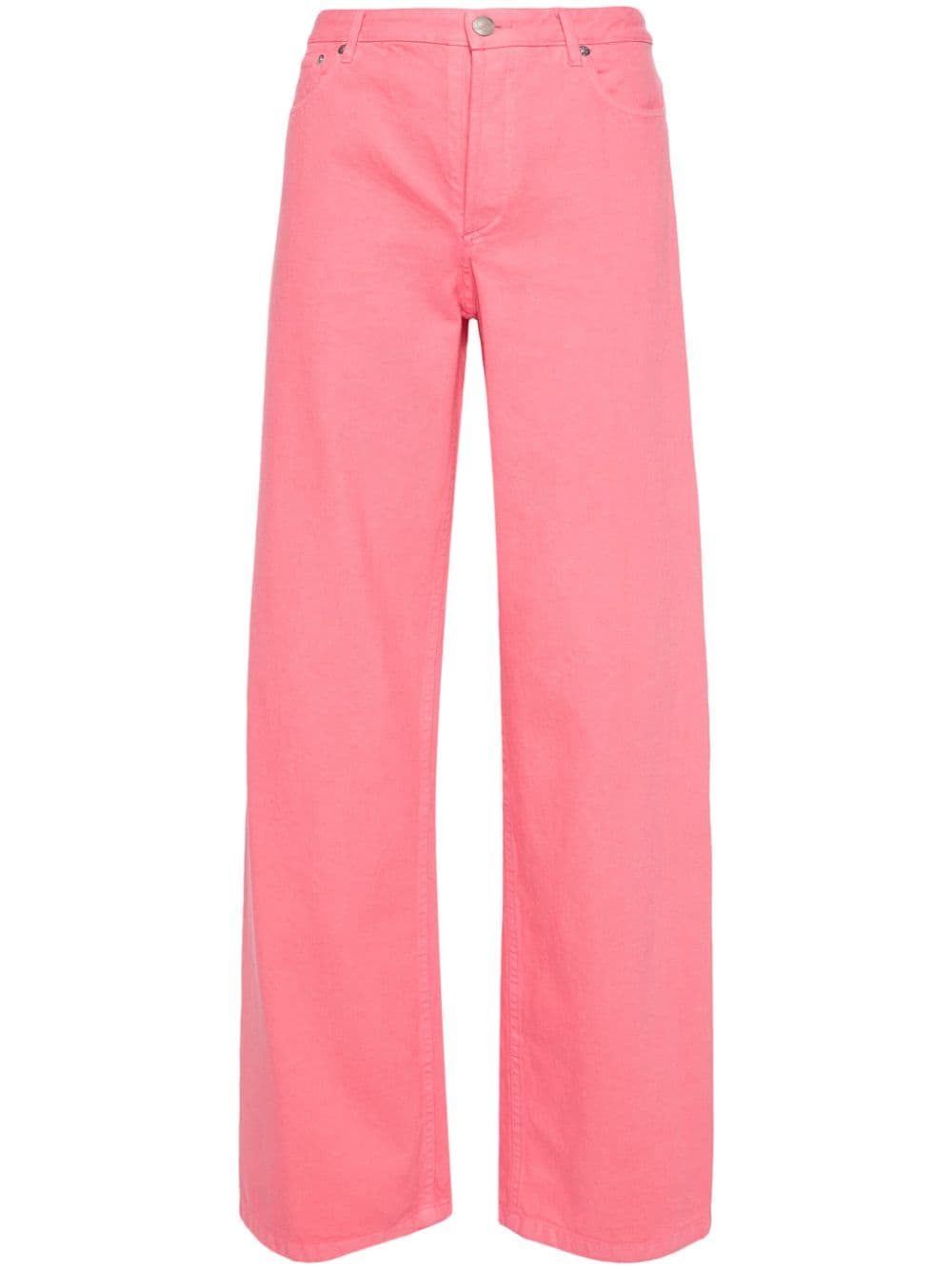 Hot pink cotton denim trousers