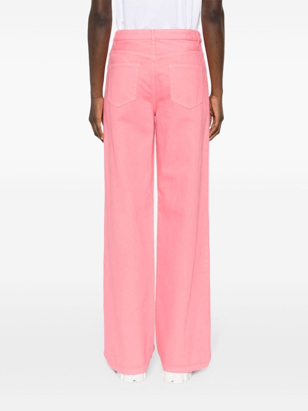 Hot pink cotton denim trousers