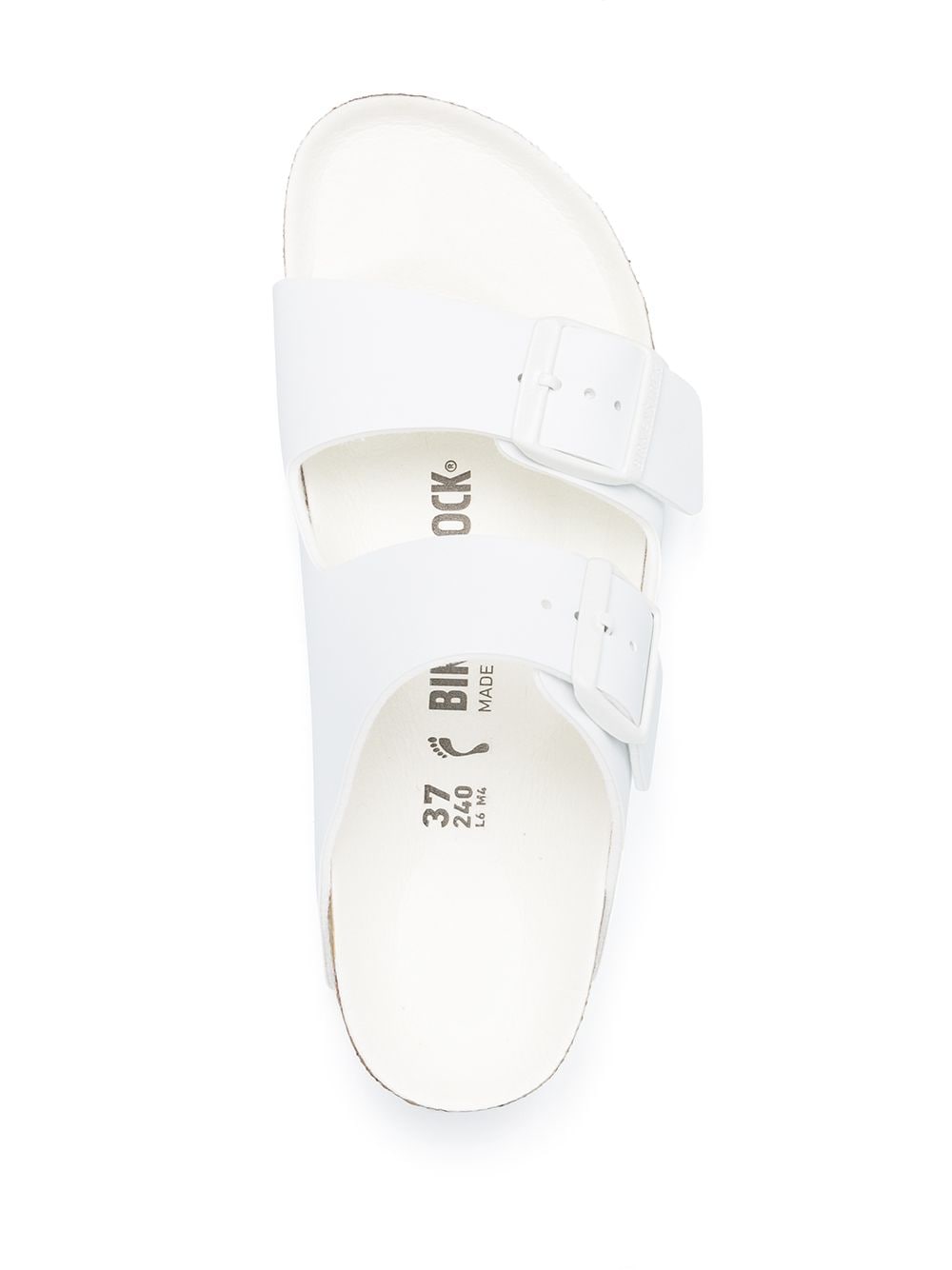 White Arizona slip-on sandals