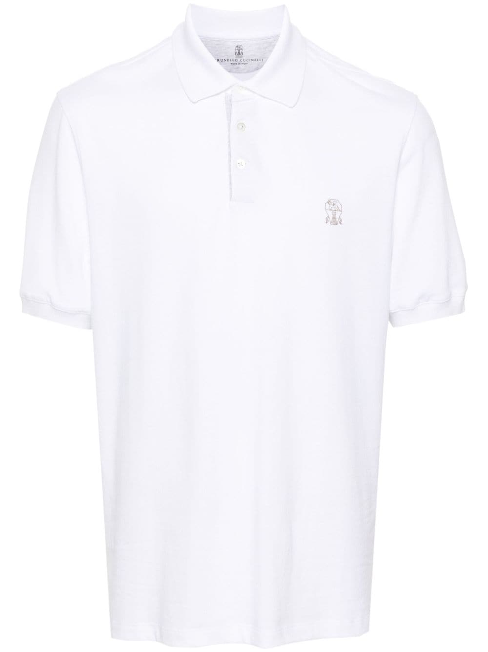 Logo-embroidered piqué cotton polo shirt<BR/><BR/><BR/>