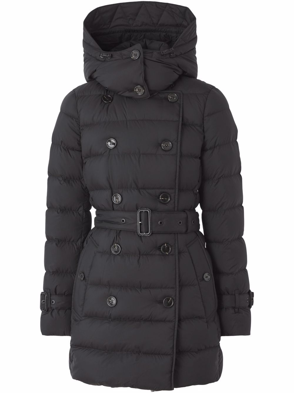 Black detachable-hood padded coat