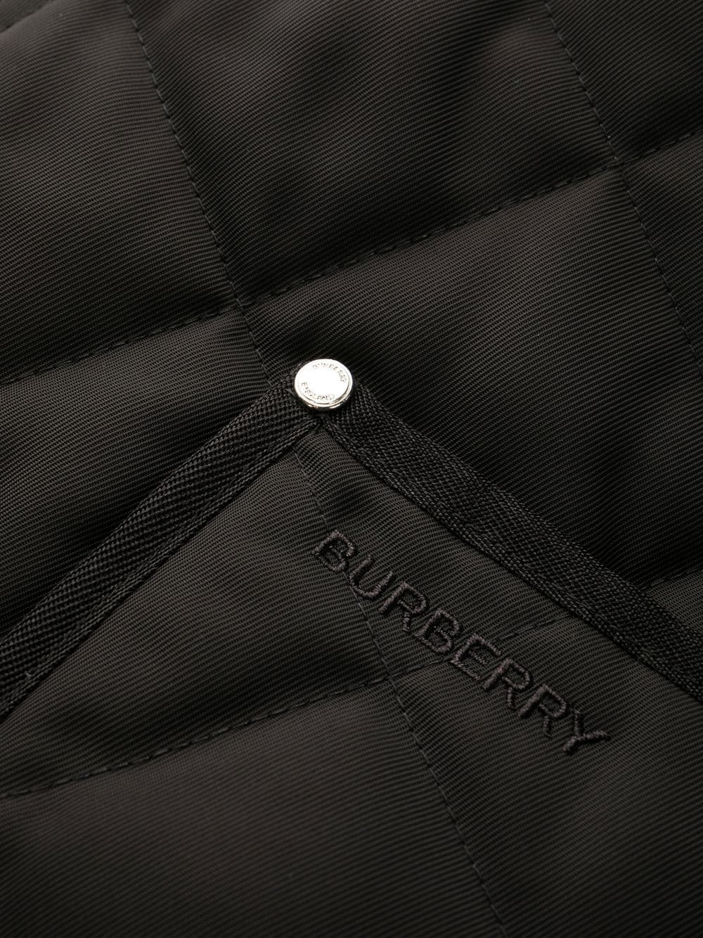 Corduroy-collar quilted cropped jacket<BR/><BR/><BR/>