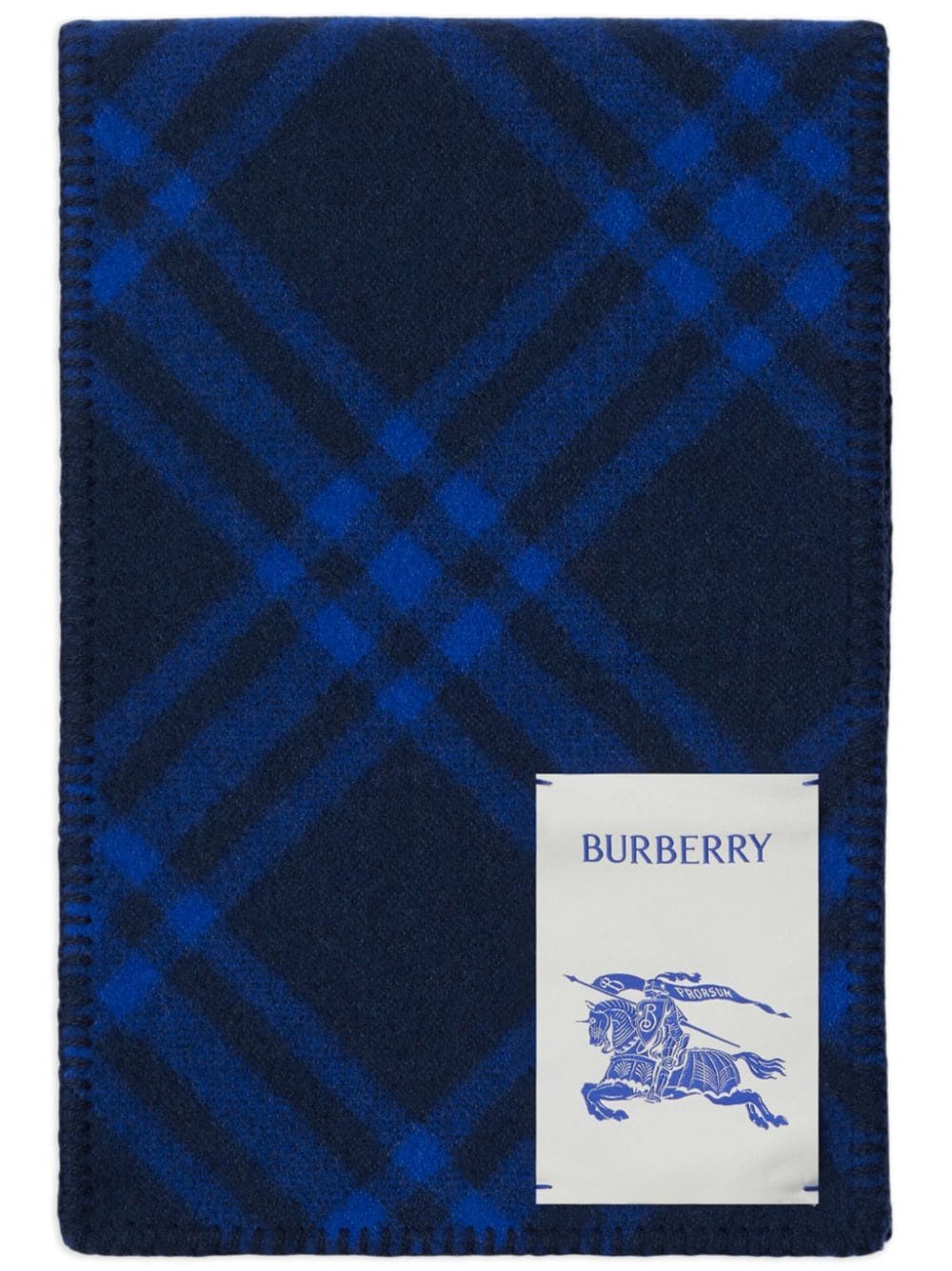 Logo-patch checked wool scarf<BR/><BR/><BR/>