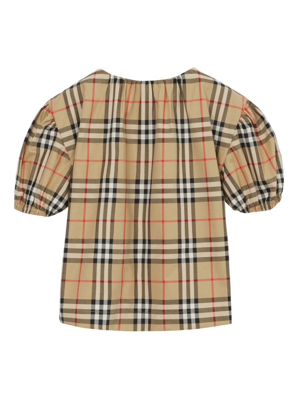 Checkered cotton twill blouse