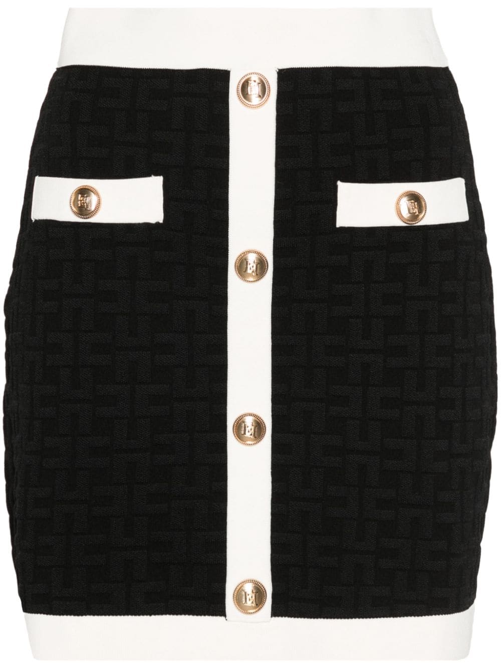 Monogram-jacquard mini skirt