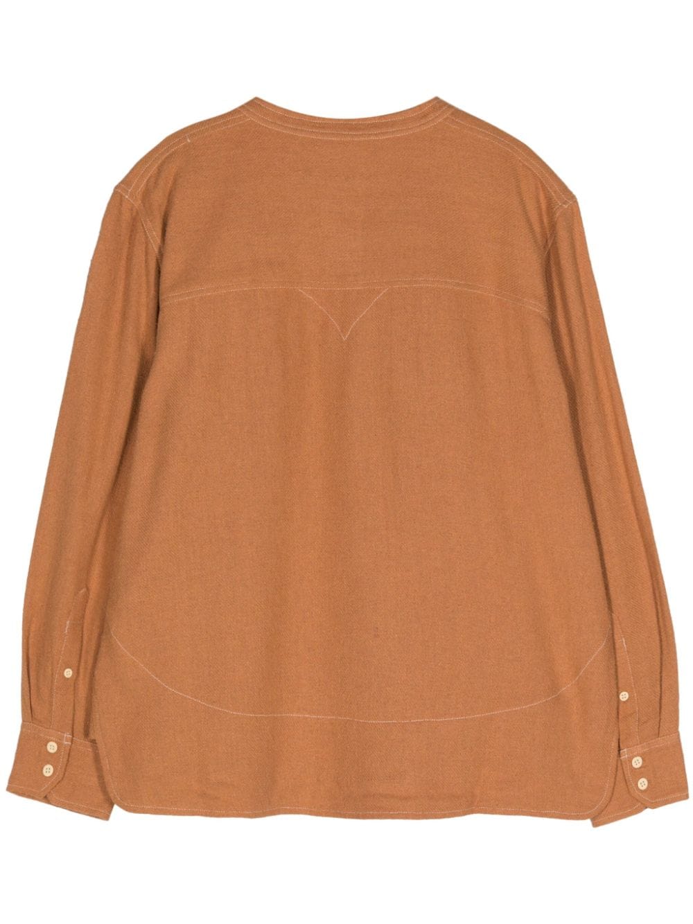 Brown silk knitted construction shirt