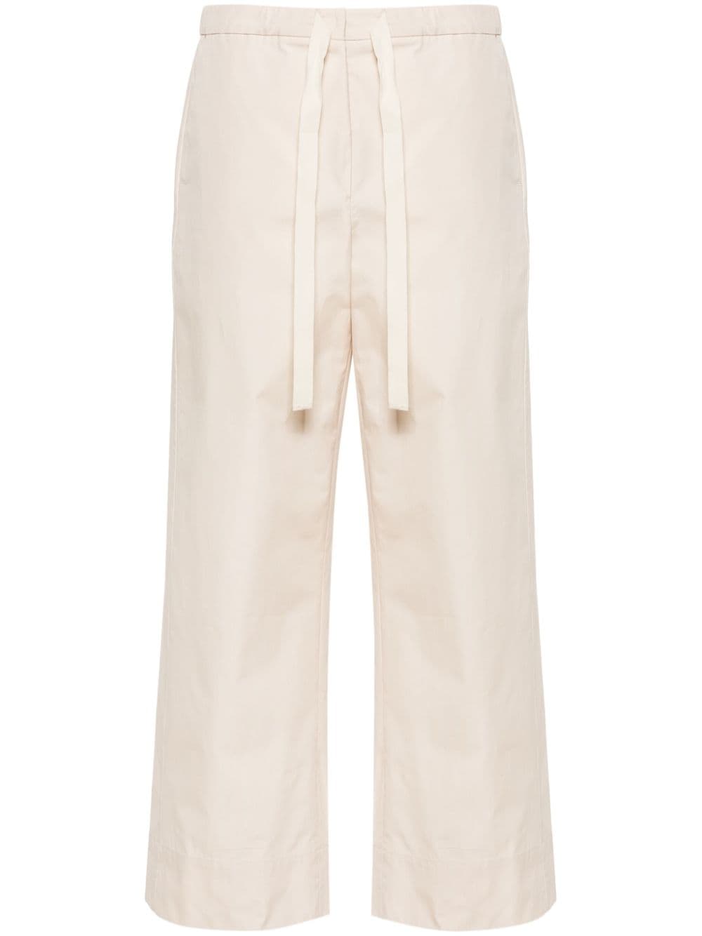 Beige Argento mid-rise straight-leg trousers