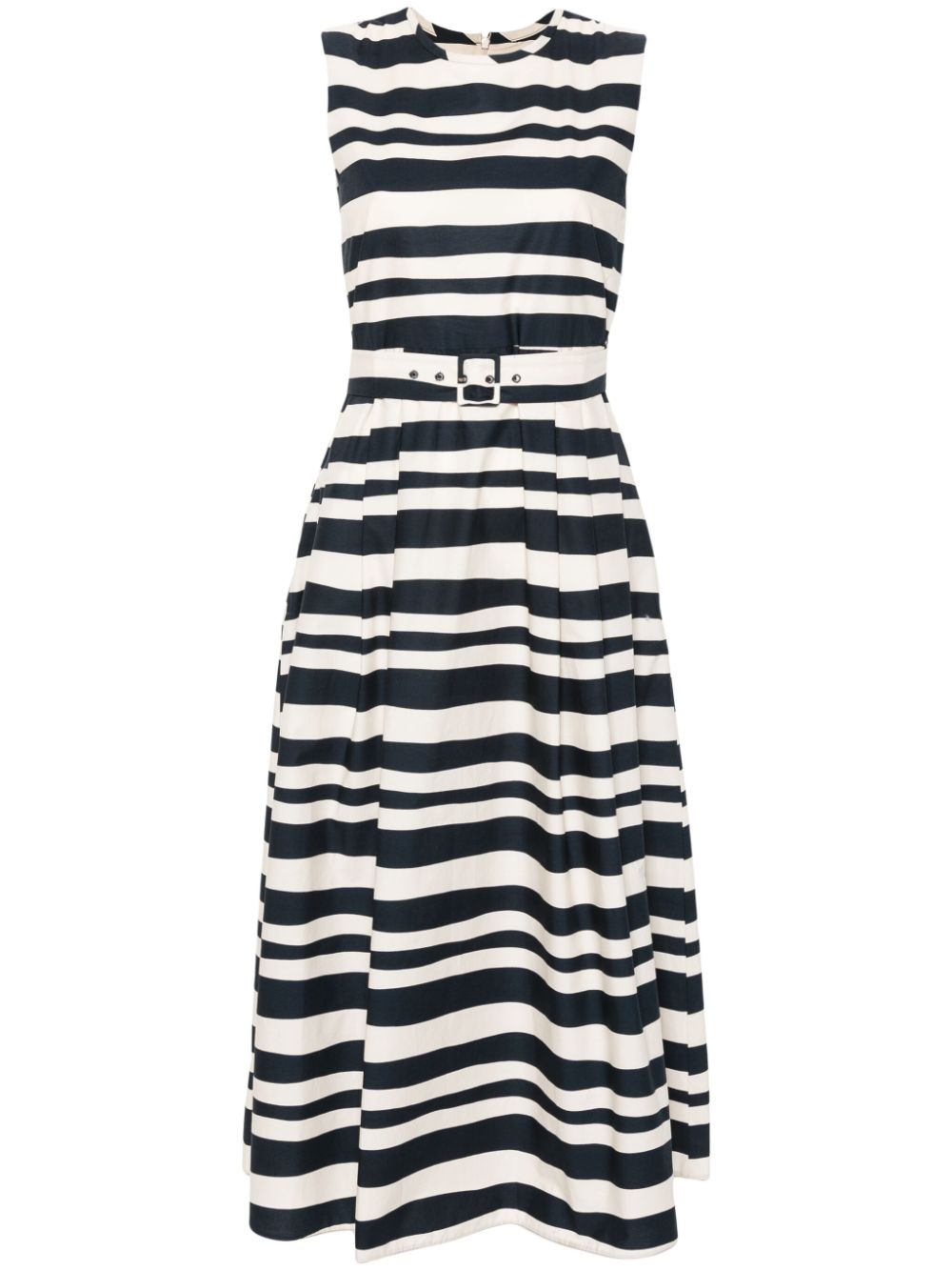 Poplin texture stripe print dress