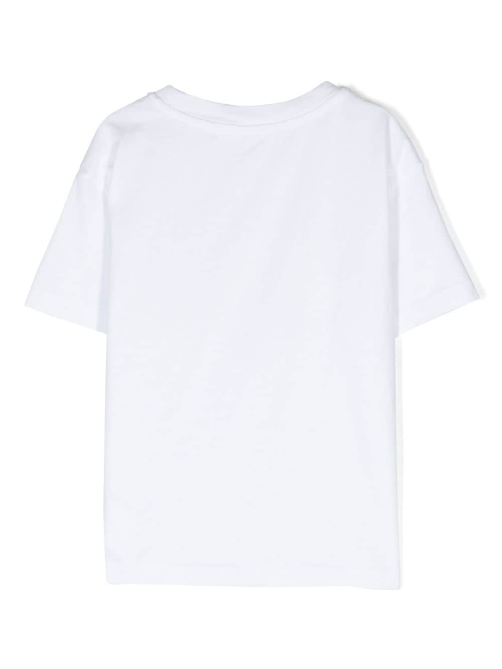 White Teddy bear motif T-shirt