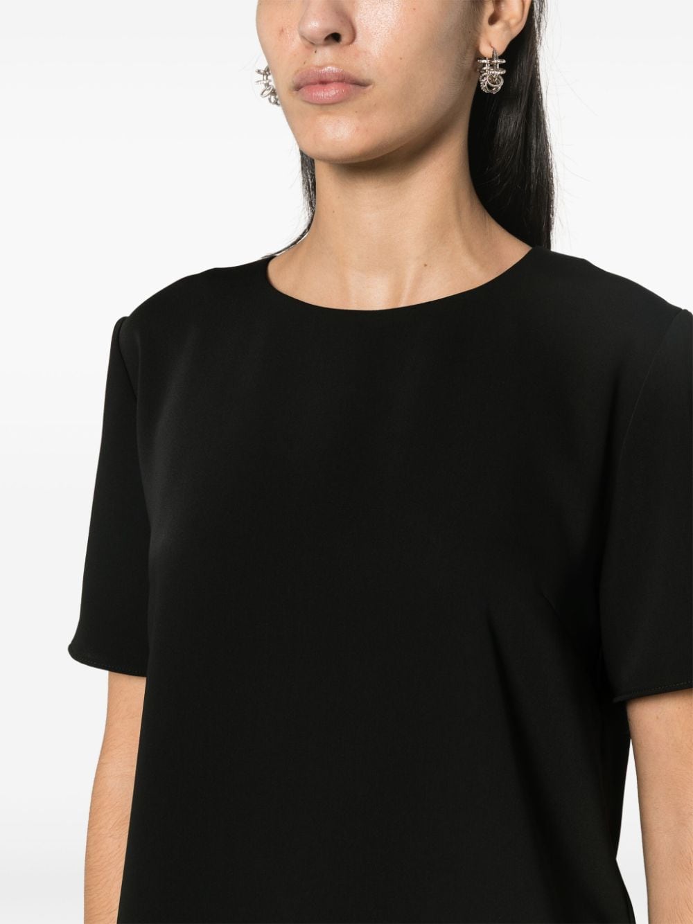 Blusa in cady a maniche corte