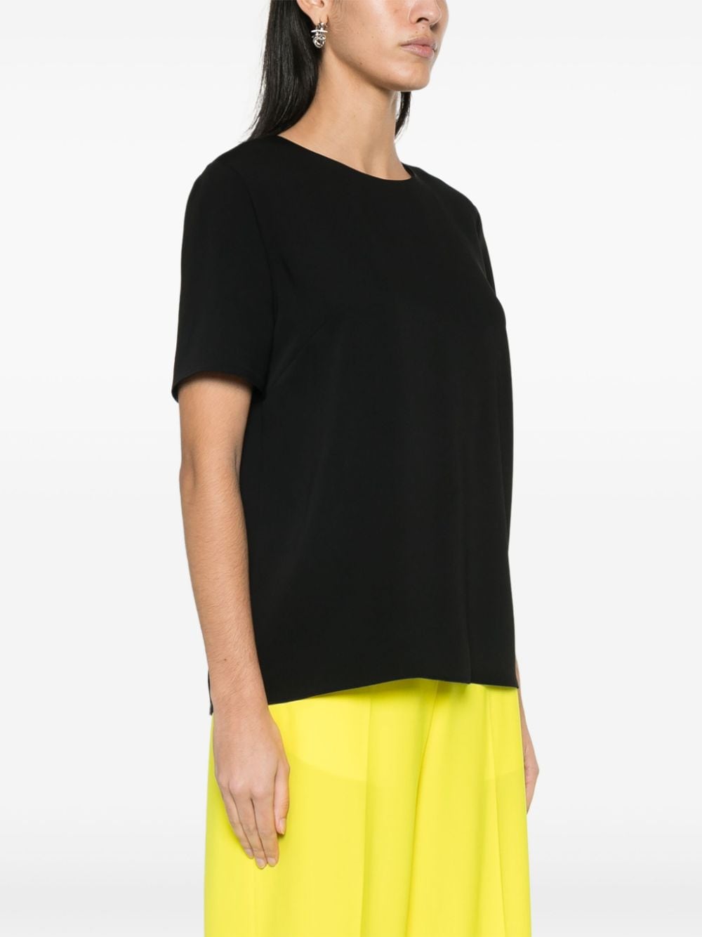 Blusa in cady a maniche corte