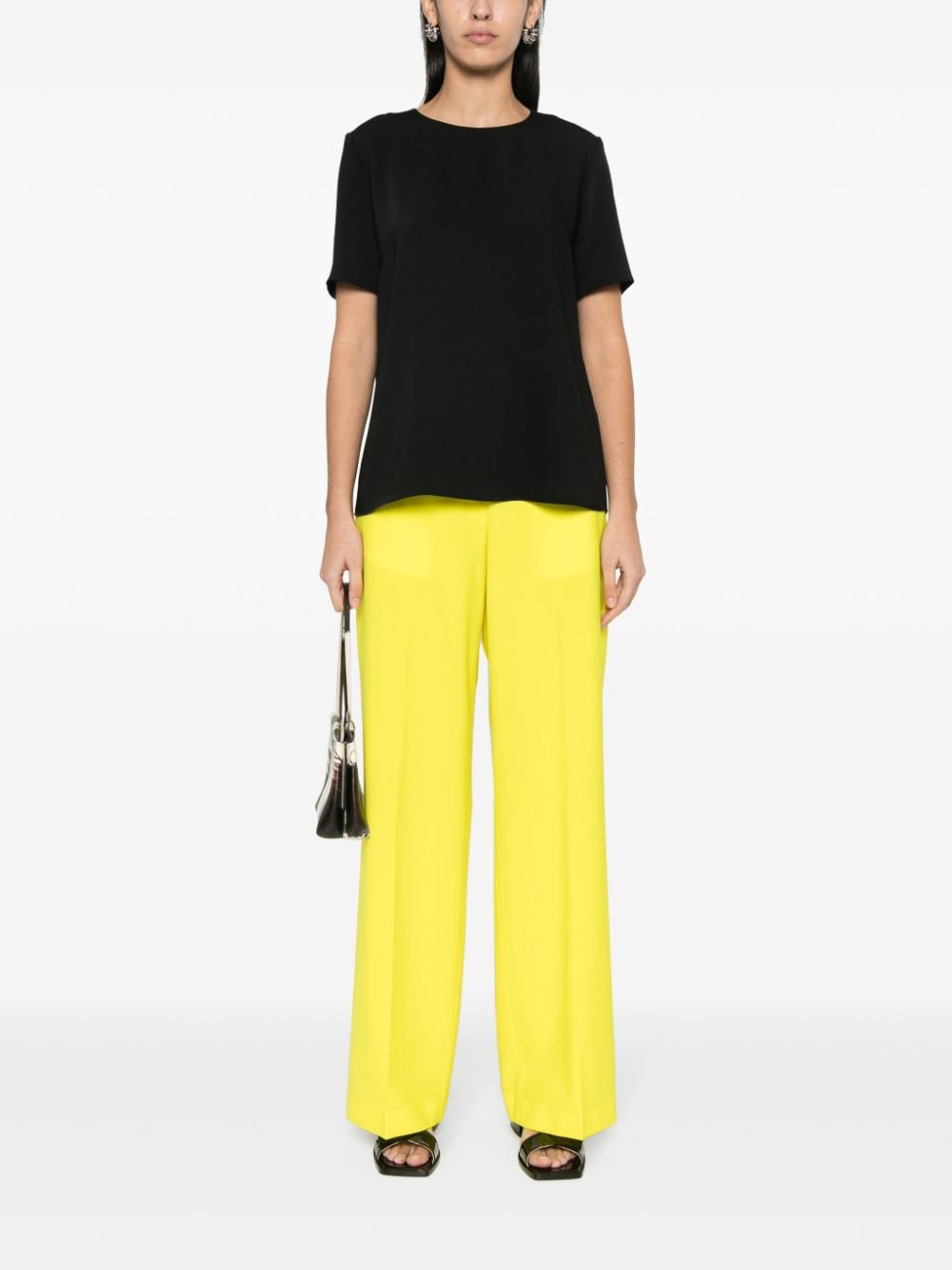 Blusa in cady a maniche corte