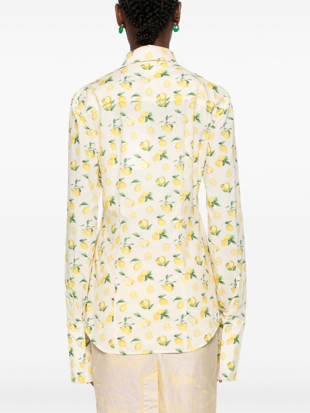 Lemon-print cotton shirt<BR/><BR/><BR/>