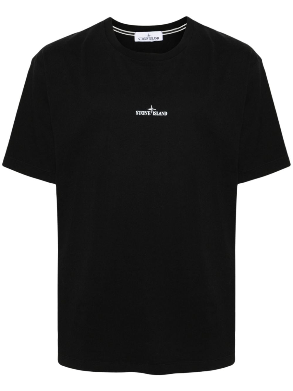 Black logo-print cotton T-shirt<BR/><BR/><BR/>