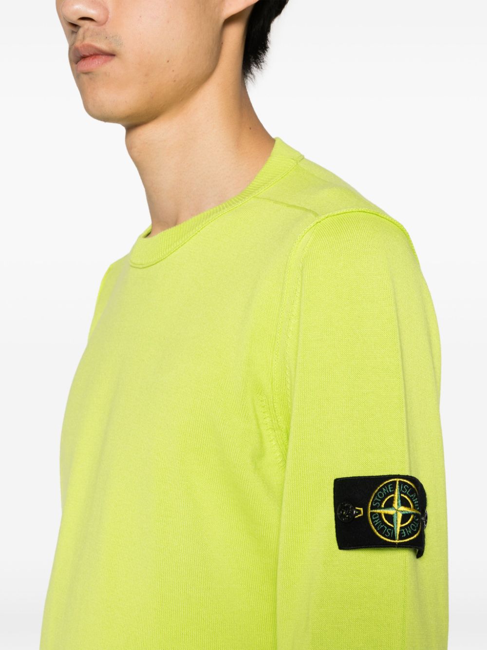 Yellow Compass-badge cotton jumper<BR/><BR/><BR/>