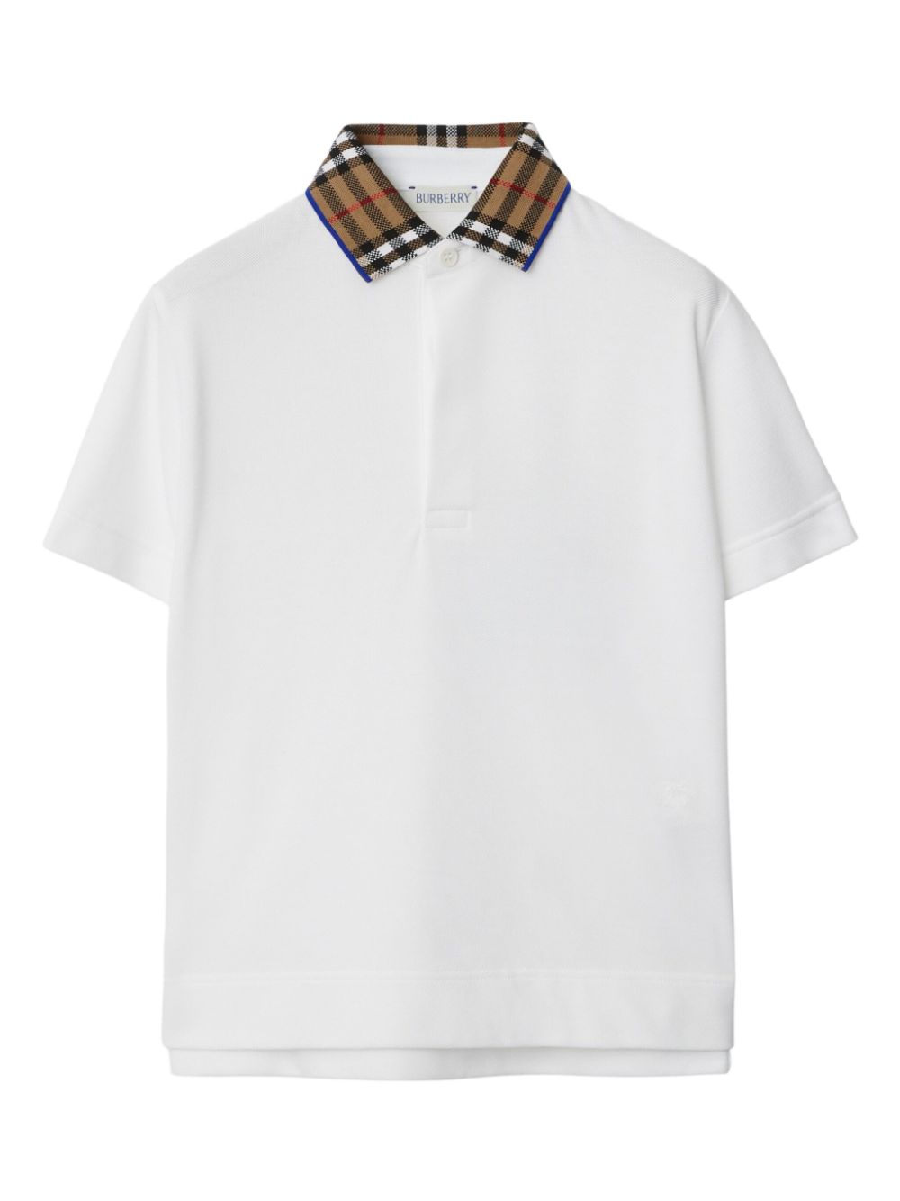 Check-collar cotton polo shirt<BR/><BR/> 8073160 A1464 BURBERRY KIDS