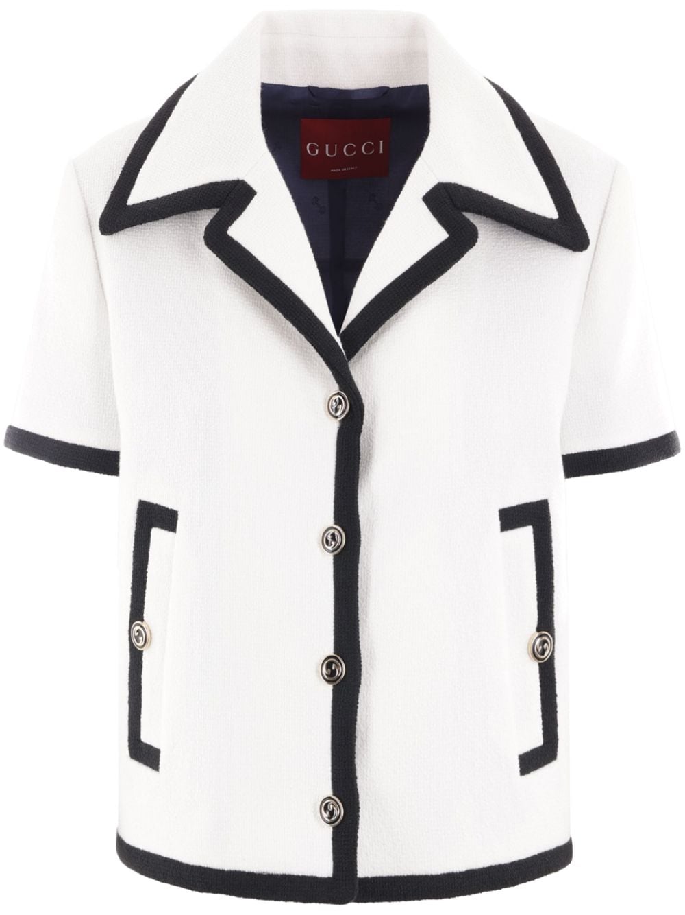 Contrasting-trim tweed jacket<BR/><BR/><BR/> 784829 ZAQSO9799 GUCCI
