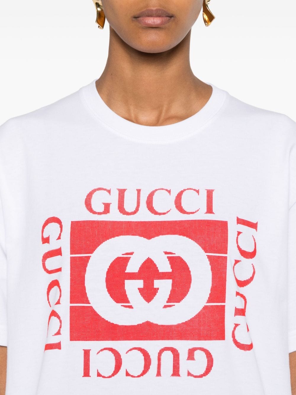 Printed cotton T-shirt<BR/><BR/><BR/> 788093 XJGS59280 GUCCI