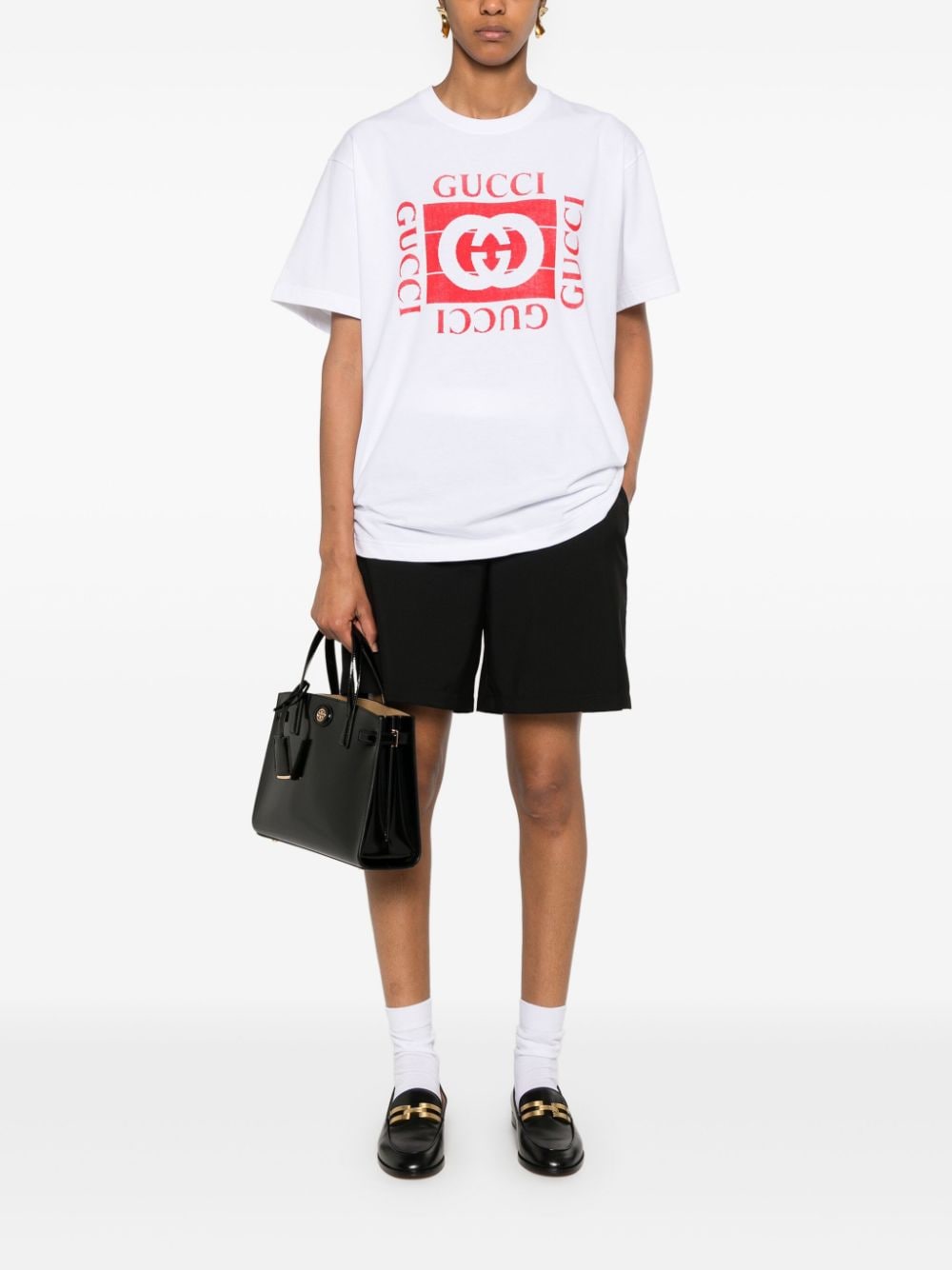 Printed cotton T-shirt<BR/><BR/><BR/> 788093 XJGS59280 GUCCI