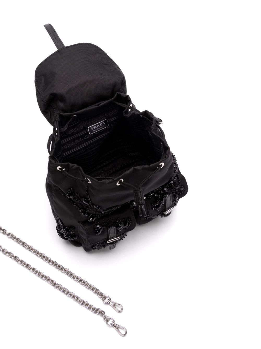 ENAMEL triangle-logo backpack 1BH029 2C4YF0002 PRADA