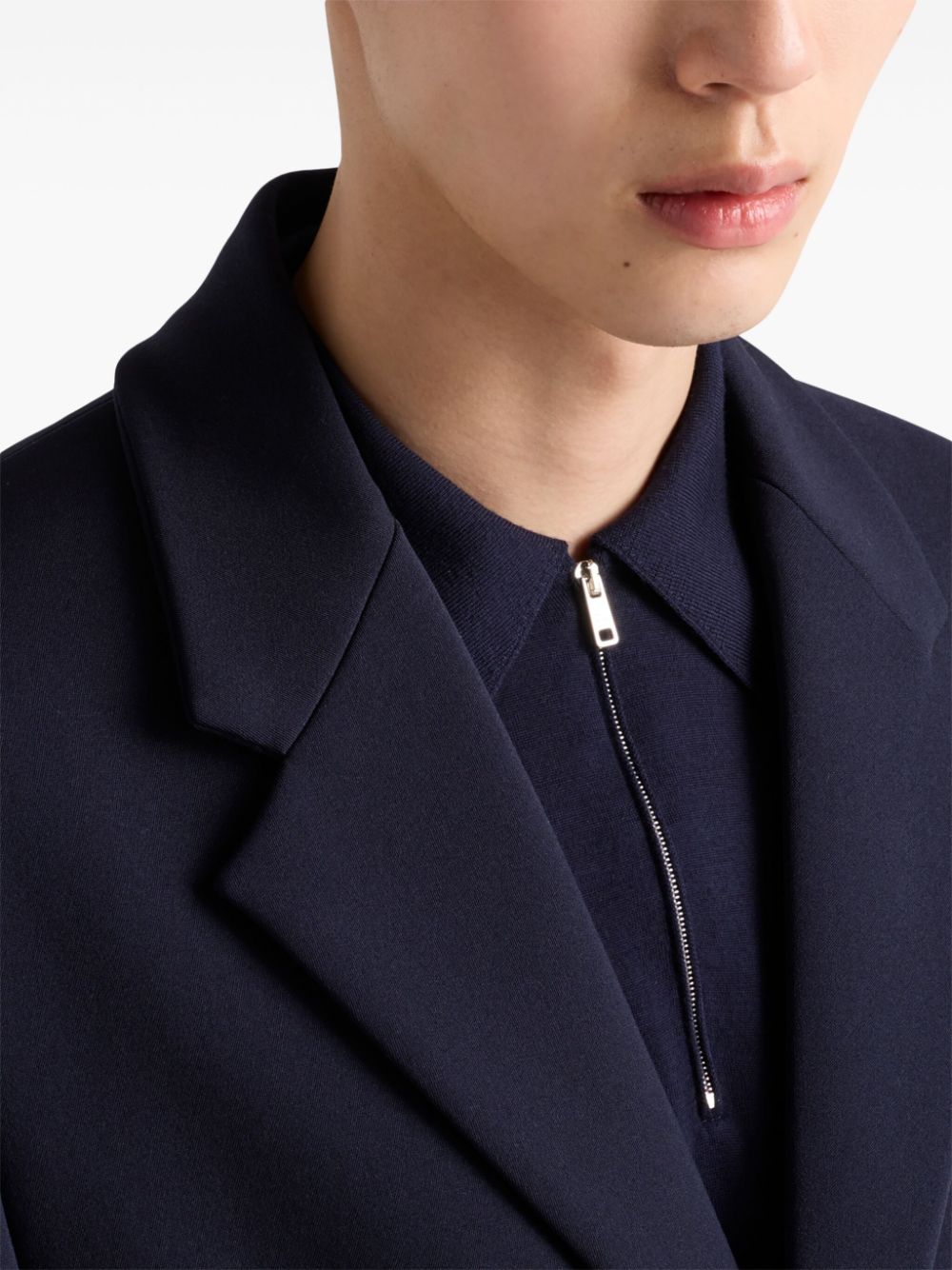 Long-sleeve wool polo shirt<BR/> UMB815 1164F0SVF PRADA