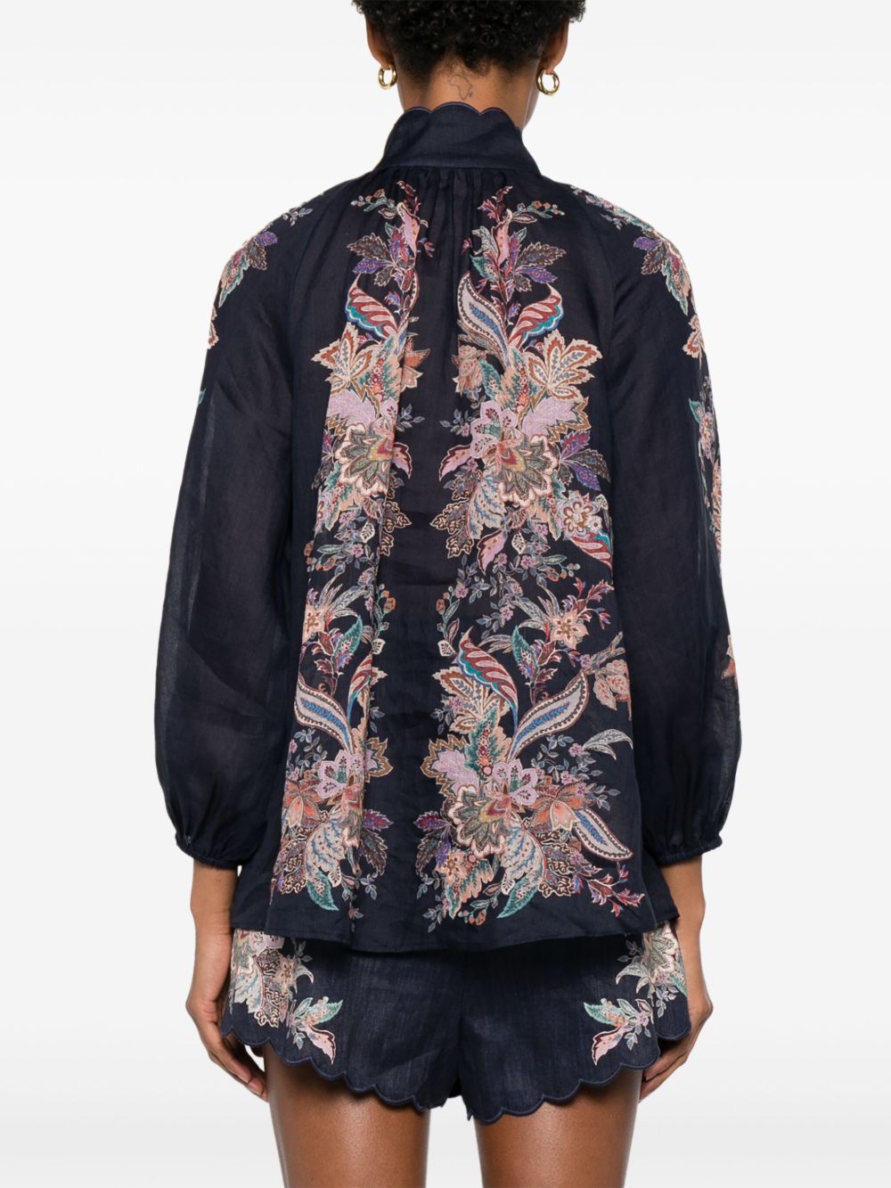 Rhiannon Billow blouse<BR/><BR/> 4273TSS251 NAVMLTPAI ZIMMERMANN