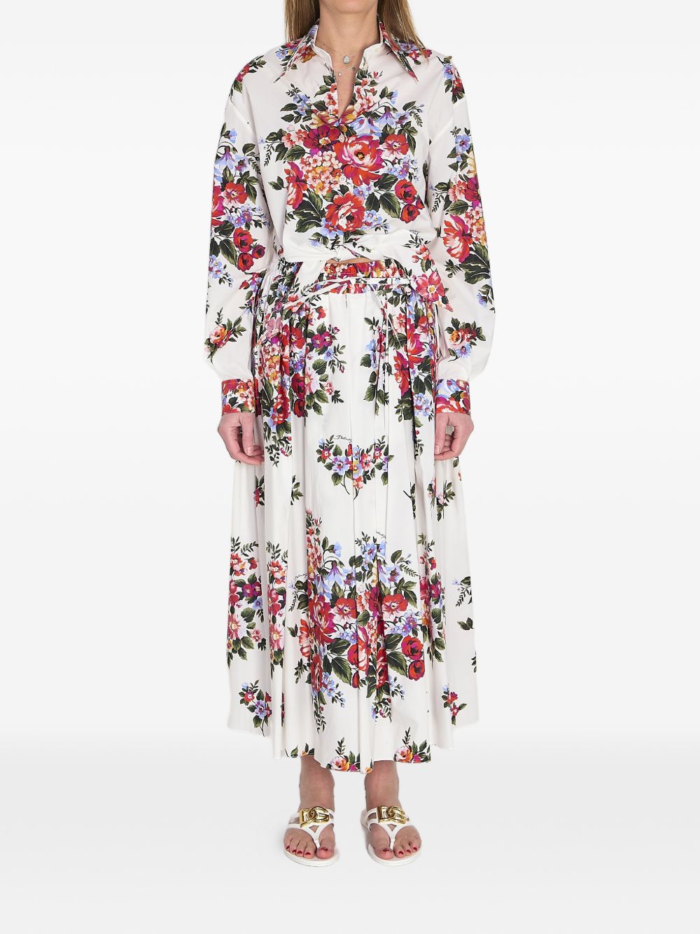 Flower bouquet-print cotton shirt F5T76T HS5UUHA5ZO DOLCE & GABBANA